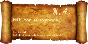 Mázor Alexandra névjegykártya